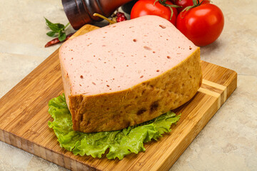 Homemade baked traditional meat loaf