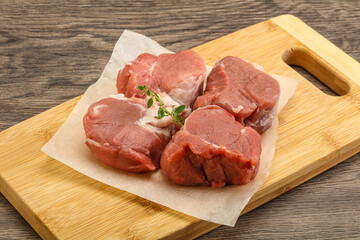 Raw pork tenderloin for cooking