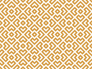 Abstract geometric pattern. A seamless vector background. White and gold ornament. Graphic modern pattern. Simple lattice graphic design