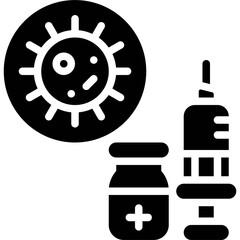 Virus and Vaccine icon, Vaccine Development related vector