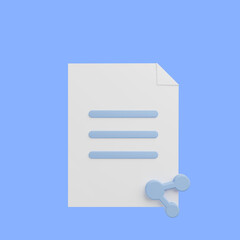 Obraz premium 3d illustration icon paper file with share icon