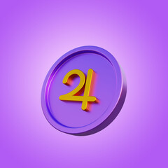 3d illustration astrological planet sign jupiter on coin © Anggel