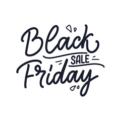Black friday lettering in modern calligraphy style. Slogan for promotion template and sale banner. Vector