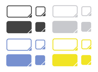 吹き出しとしても使えるシンプルフレームセット　simple flat vector frames/bubbles, yellow/gray/blue/black