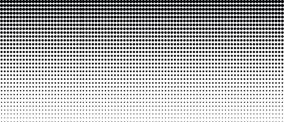 Monochrome halftone dots for background vector. Black dot From big to small on white Vertically positioned. White and black dotted halftone  illustration