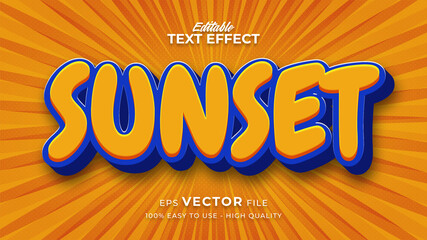 summer text effect template with cartoon style © Crealive.Studio