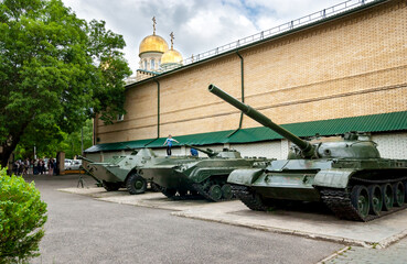 Old military equipment in the historical museum. Kislovodsk, Russia.