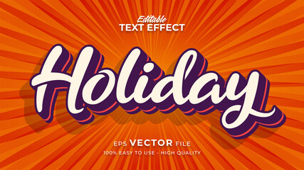 summer text effect template with cartoon style © Crealive.Studio