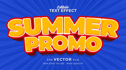 Obraz premium summer text effect template with cartoon style