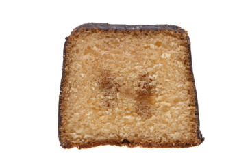 sponge cake with caramel isolated