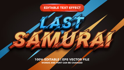 Last Samurai editable text effect for cartoon comic game title style template © agungkreatif