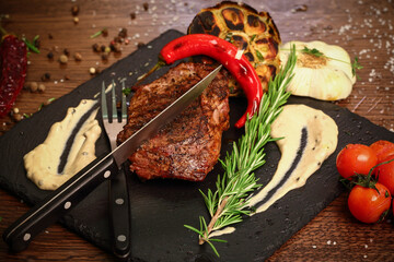 beef steak with vegetables