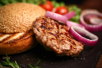 toasted buns and cutlet