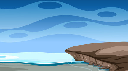 Blank sky at night scene with blank flood landscape