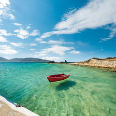 Bay on the southeast coast of the Greek island of Kato Koufonisia in the archipelago of the Small Cyclades