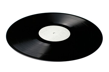 an old vinyl record isolated on a white background