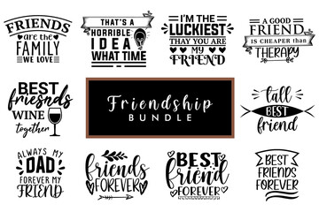 Friendship Quotes Design Bundle, Friendship Design Bundle