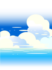 青い海と夏空の積乱雲