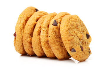 Cookies nuts on the isolated on white background.