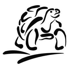 unique design turtle silhouette with curved lines