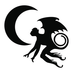 silhouette of a winged man silhouette design