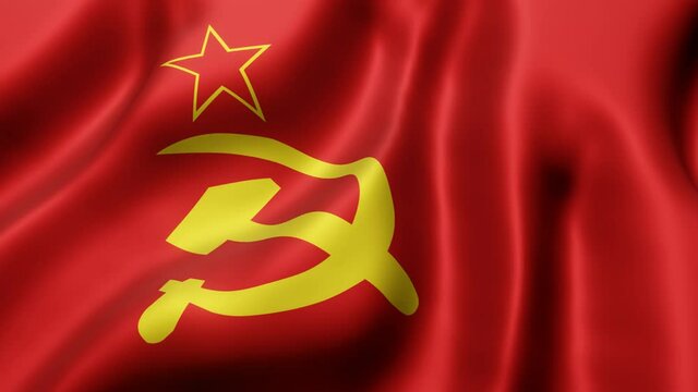 3d rendering of an old Soviet Union flag waving in a looping motion