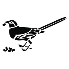 seed-eating bird silhouette design