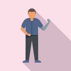 Amputee hand icon, flat style