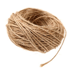 Hemp rope on white background