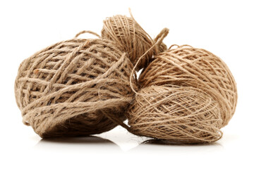 Hemp rope on white background