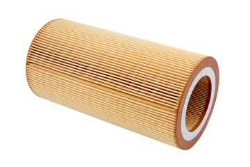 Car oil cartridge filter on a white background.