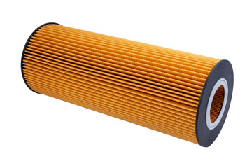 Car oil cartridge filter on a white background.
