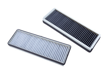 air purification filter cartridge. for the truck engine isolated on a white background.