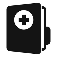 Medical folder icon, simple style
