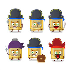 Cartoon character of coconut arrack with various pirates emoticons
