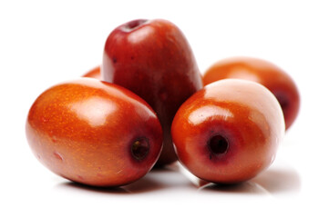 chinese jujubes on white background 