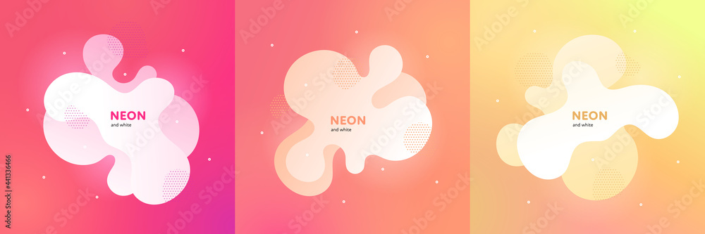 Aufkleber abstract fluid banner template. vector vivid color illustration set. collection of liquid frame on r