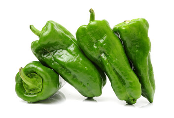 Green pepper on white background