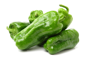 Green pepper on white background