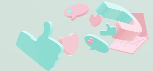 Magnet will attract likes. Digital advertising ads social media online marketing. 3D Facebook, Instagram Banner.