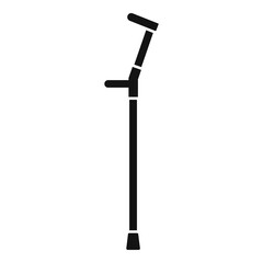 Metal walking stick icon, simple style