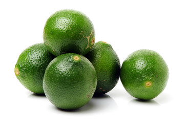 limes on white background.