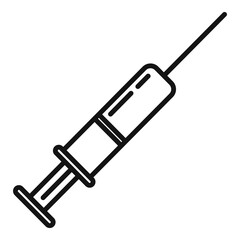 Blood syringe icon, outline style