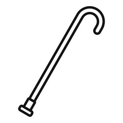 Walking stick icon, outline style