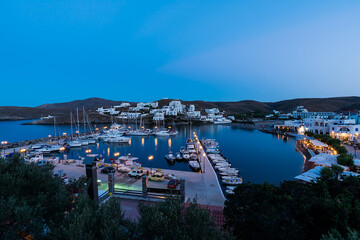 Loutra on the east coast of the Greek island of Kythnos in the Cyclades