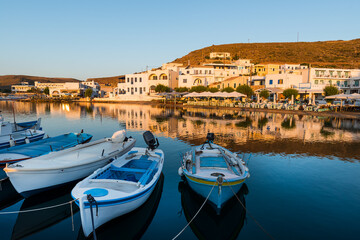 Loutra on the east coast of the Greek island of Kythnos in the Cyclades