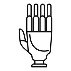 Artificial hand icon, outline style