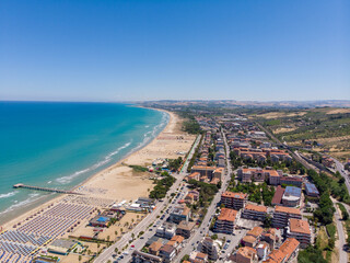 Obraz premium Aerial photo of Vasto Marina and Adriatic sea. Italy