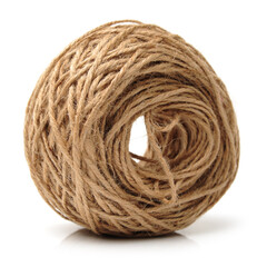 Hemp rope on white background