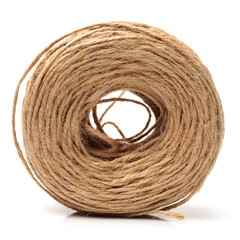 Hemp rope on white background